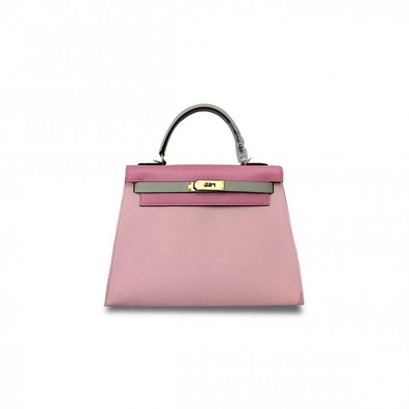 (image for) HERMÈS KELLY 28 CHEVRE SAKURA PINK 3Q PINK PEARL GRAY GOLD BUCKLE (28*22*10cm)