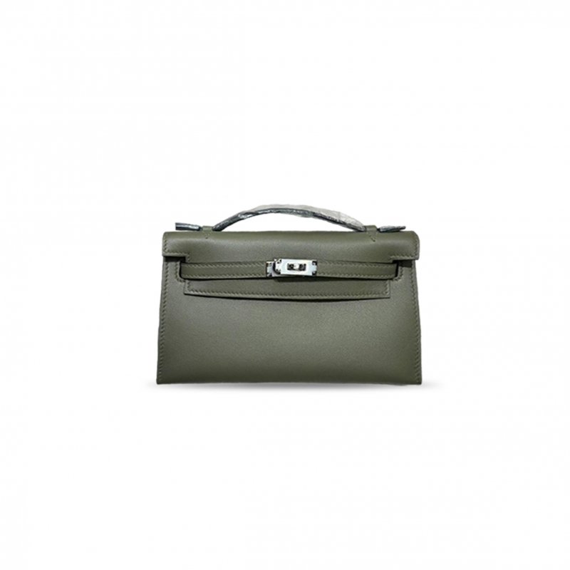 (image for) HERMÈS KELLY SWIFT PLEURS POCHETTE WITH SILVER HARDWARE (22*14*7cm)