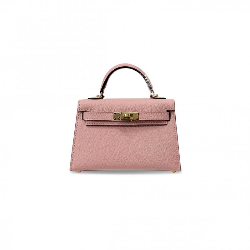 (image for) HERMÈS MINI KELLY II EPSOM CHERRY BLOSSOM PINK GOLD BUCKLE (19*12*5.5cm)