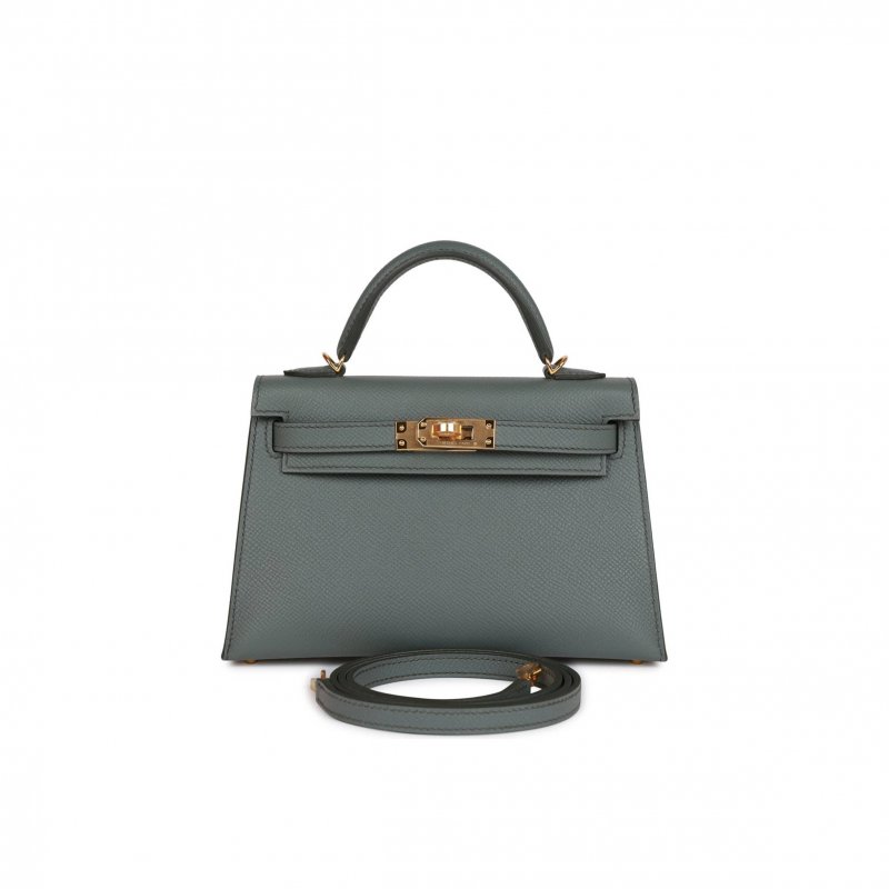 (image for) HERMES MINI KELLY SELLIER 20 VERT AMANDE EPSOM GOLD HARDWARE (19*12*5.5cm)