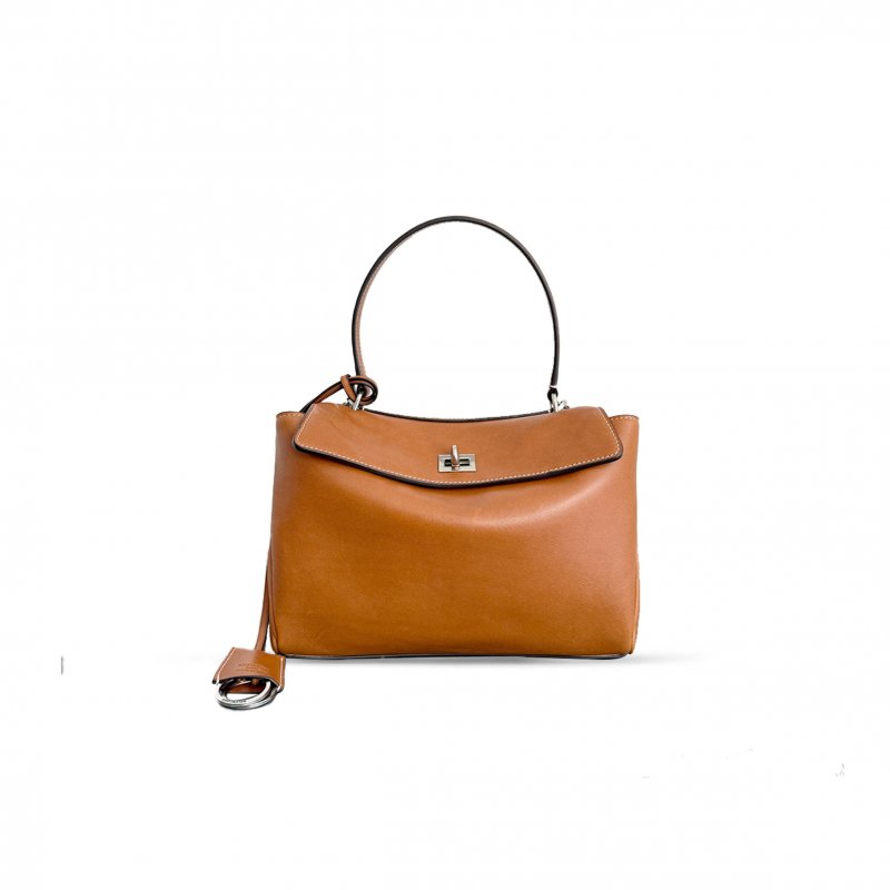 (image for) BALENCIAGA WOMEN'S RODEO HANDBAG SMALL IN TAN COWBOY 7897792AA4V1000 (28.9*20*9.9cm)