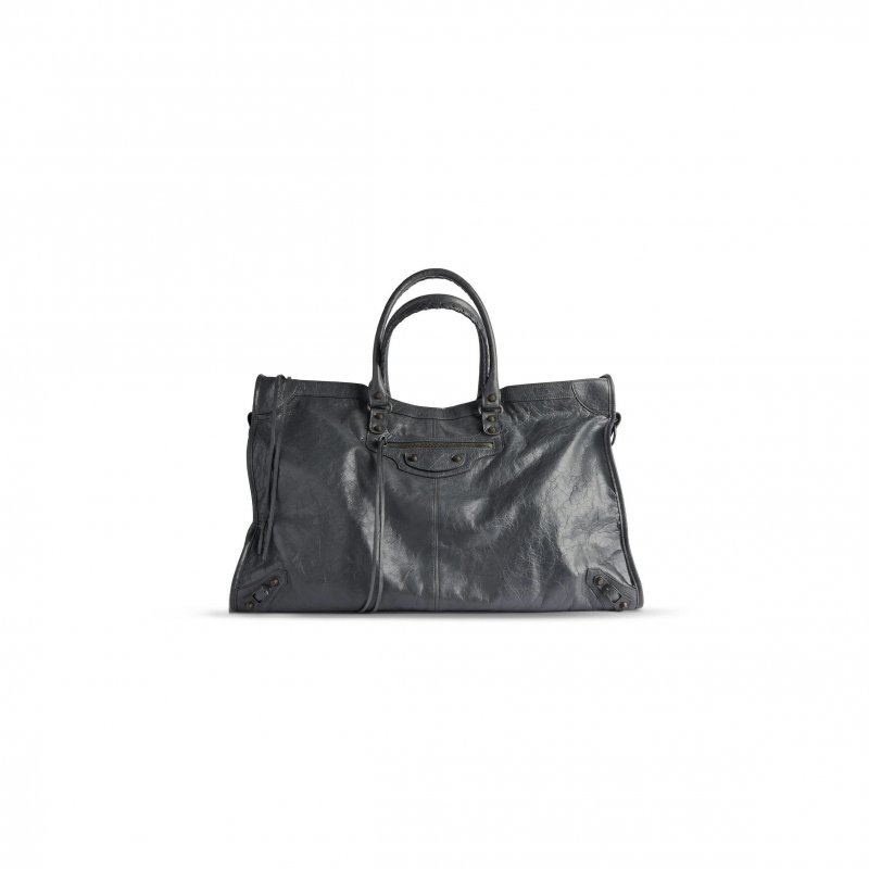 (image for) BALENCIAGA WOMEN'S LE CITY BAG MEDIUM IN VOLCANIC ROCK 8230582ABEK1251 (37*23.4*14.9cm)