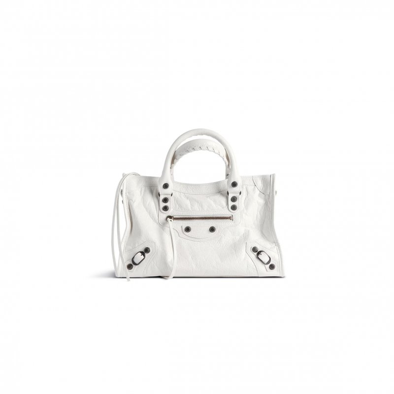 (image for) BALENCIAGA WOMEN'S LE CITY BAG SMALL IN WHITE 8114422ABEK9104 (29.9*19.1*9.9cm)