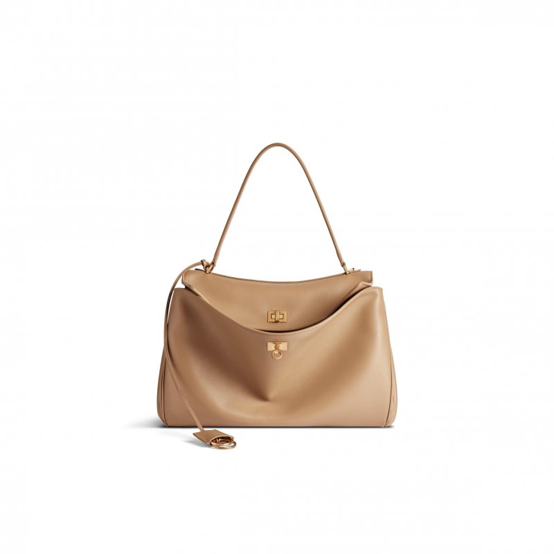 (image for) BALENCIAGA WOMEN'S RODEO MEDIUM HANDBAG IN LATTE 7897722AA4V2621 (35*23*11cm)