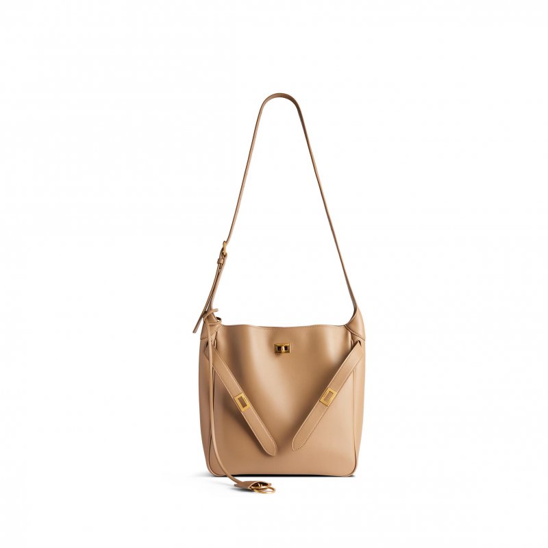(image for) BALENCIAGA WOMEN'S BEL AIR HOBO BAG SMALL IN LATTE 8110182ABAV2621 (26.9*25.9*9.9cm)