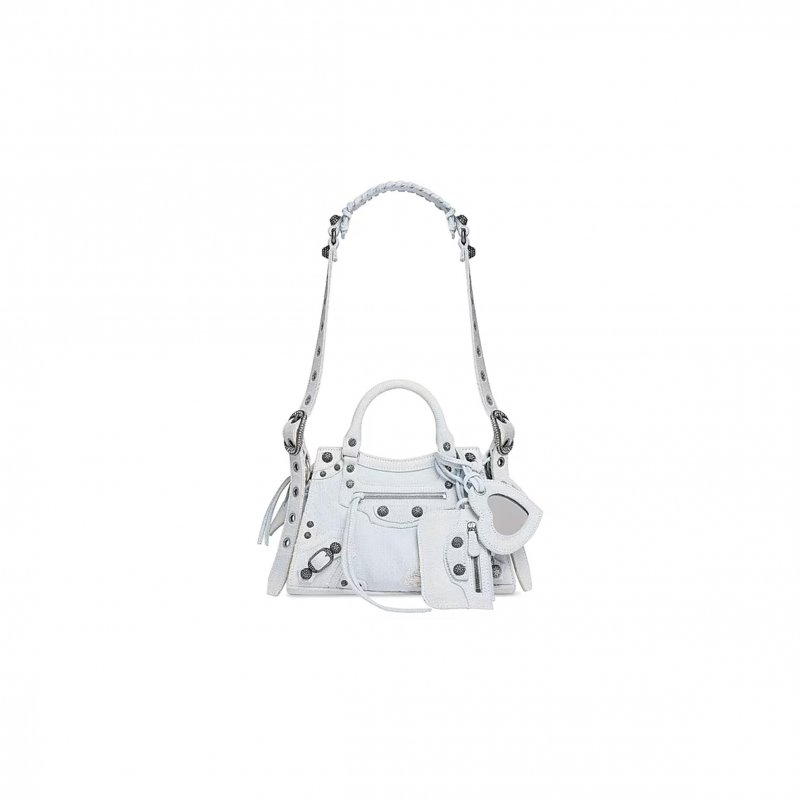 (image for) BALENCIAGA SMALL NEO CAGOLE CITY IN DENIM LIGHT BLUE 700940210B08104 (25.9*17.8*11.4cm)