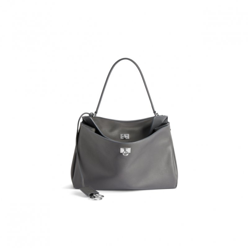 (image for) BALENCIAGA WOMEN'S RODEO MEDIUM HANDBAG IN GREY 7897722AA4U1239 (35*23.3*10.9cm)