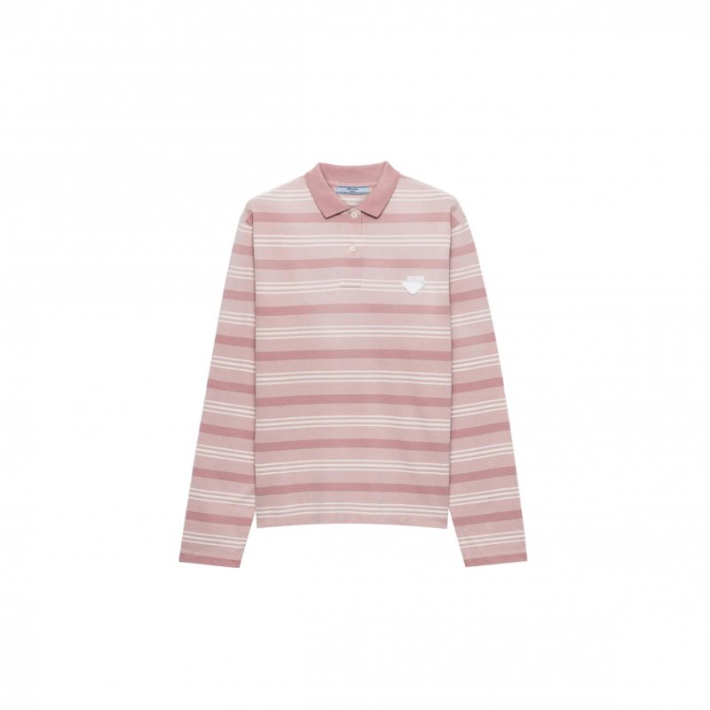 (image for) PRADA STRIPED KNIT POLO SHIRT