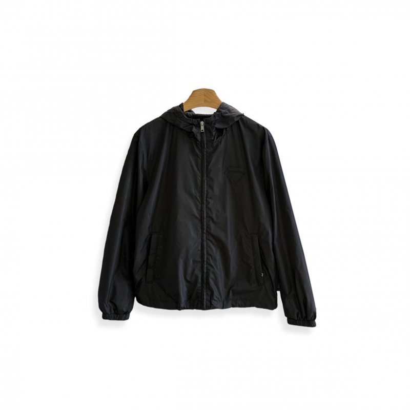 (image for) PRADA MEN'S BLACK SILK HOODED JACKET SGC913