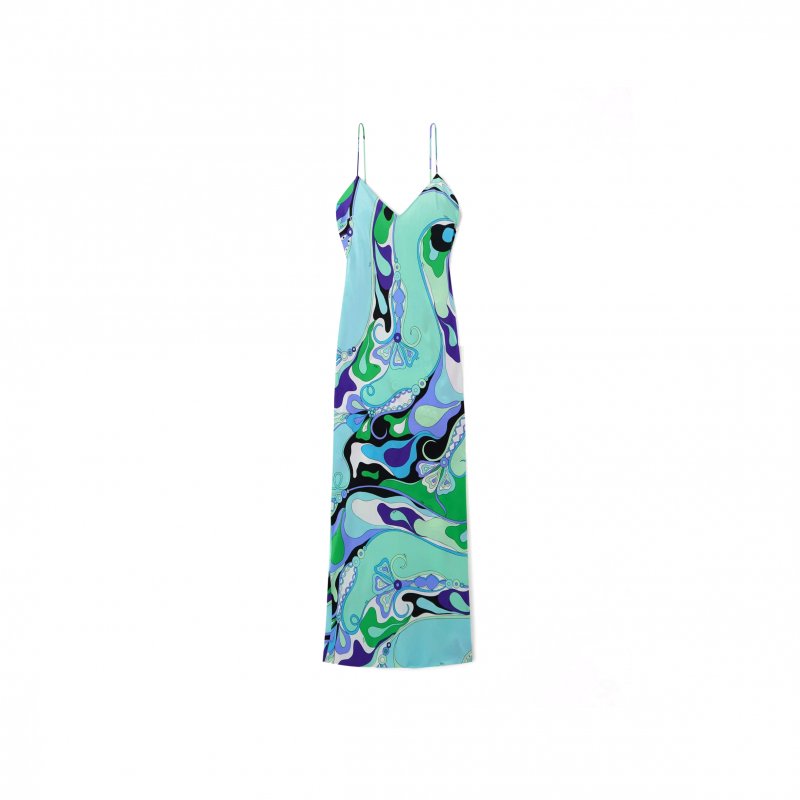 (image for) PUCCI PRINTED SILK CREPE DE CHINE MAXI DRESS 5HRI265H733025